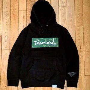 Diamond Supply Co. Hoodie Men's Small Sweater Pullover Black Camo Chris Brown